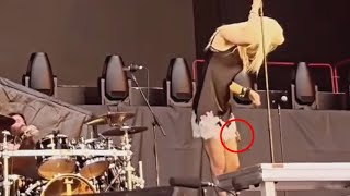 Taylor Momsen bitten by bat while performing on stage Video [upl. by Telracs665]