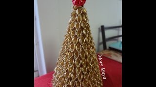 Como hacer un arbol navideño con pasta manualidades DIY [upl. by Greeley691]