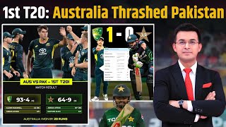 AUS vs PAK Australia thrashed Pakistan by 29 runs in the 1st T20I  Unbelievable collapse of Pak [upl. by Ellenahc923]