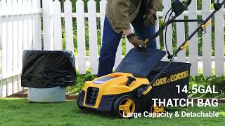 16 Inch 15 Amp Electric Dethatcher Scarifier Rockamprocker  Use [upl. by Hoashis]