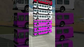 Mixed Rainbow Colour Cars amp Buses Fall Crash  BeamNGDrive [upl. by Lenee]