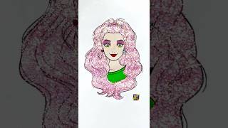 DIY Barbie Girl Glitter Pink hair creative idea for kids kids barbie barbiegirl glitter girl [upl. by Osnola]