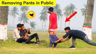 Dropping Pant In Public Prank 😂😂  4 Minute Fun [upl. by Anayd]