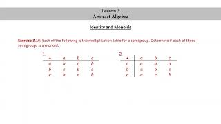 Pure Math for PreBeginners  Lesson 3  Abstract Algebra  Part 3  Identity and Monoids [upl. by Eleda825]