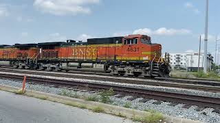 BNSF 4631 leads a Manifest Train at Tower 55 [upl. by Runkel649]