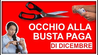 OCCHIO ALLA BUSTA PAGA DI DICEMBRE ecco a cosa stare attenti [upl. by Vitus]