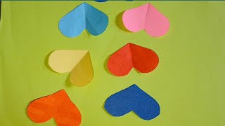 How to cut a perfect paper heart shape  Paper heart  DIY Paper heart making idea [upl. by Otrebor60]