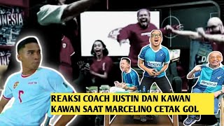 REAKSI COACH JUSTIN Ketika 2 Gol Marcelino Membuat Indonesia vs Arab Saudi Menang [upl. by Attiuqahs950]