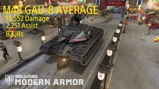 WoT Console  Cold War  M48 GAU8 Avenger  Ace Tanker 13K DMG 8 Kills [upl. by Nalani]