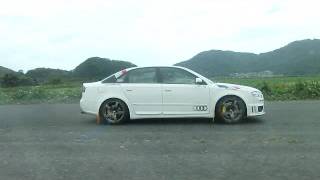 0400m Audi A4 B7 Quattro GTX2867R vs A6Eaton MP62 SC 2015 Kasaoka Airport [upl. by Airogerg426]