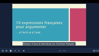 10 expressions françaises pour argumenter à lécrit et à loral [upl. by Gnak]