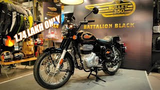 2024 ROYAL ENFIELD BULLET 350 BATTALION BLACK🟡DETAILED REVIEW🔥FEATURE ONROAD PRICE amp ALL DETAIL🔥🔥 [upl. by Ecinad10]