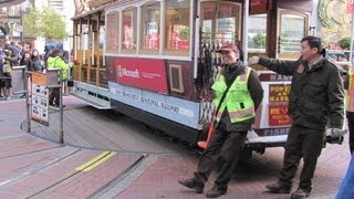 Cable Car Stop and Turntable at Market Street San Francisco [upl. by Uon]