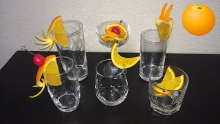 Very simple cocktail decoration orange edition ／ 超簡単♪ カクテル・デコレーションオレンジ編 [upl. by Lorelie10]