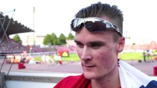 Henrik Ingebrigtsen NOR after winning the 5000m Tampere 2013 [upl. by Yesoj528]