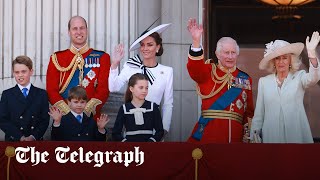 IN FULL Trooping the Colour  Princess of Wales watches flypast with King and children [upl. by Cirderf]