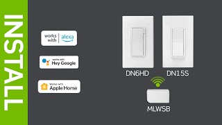 How to install the Leviton Decora Smart No Neutral Smart Switch Smart Dimmer Switch amp WiFi Bridge [upl. by Karlyn]