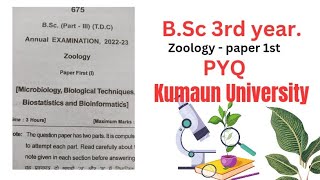 BSc 3rd year zoology paper 1st kumaun University pyq of kumaun University [upl. by Eiral]