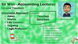 Lecture 02 Doctrines in Taxation Fundamental Principles in Taxation Income Taxation [upl. by Panchito]