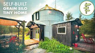 Grain Silo Converted into Amazing OffGrid Tiny House – FULL TOUR [upl. by Noissap]