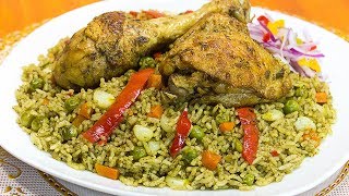 ARROZ CON POLLO  RECETA PERUANA  EXQUISITO  Sazón y Corazón [upl. by Gaskill]