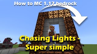 Minecraft Bedrock Chasing lights using Redstone Lamps Disco lights or sign highlights Tutorial [upl. by Kissee]