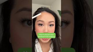 How to make your forehead look smaller with makeup bigforehead makeuptutorial makeuphacks [upl. by Allenad]