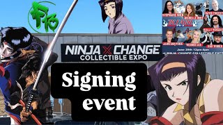 NINJAXCHANGE CollectibleExpo SIGNING EVENT Bleach cowboybebop NinjaScroll anime autographs [upl. by Eicul]