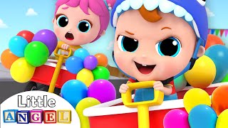 Balloon Car Race Song  Nursery Rhymes amp Kids Songs  Little Angel [upl. by Vidda]