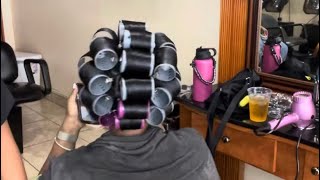 How to do a Dominican roller set on natural hair [upl. by Eninnej185]