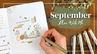 PLAN WITH ME🍂 September Bullet Journal Set Up  Cozy Autumn Theme [upl. by Eanahs381]