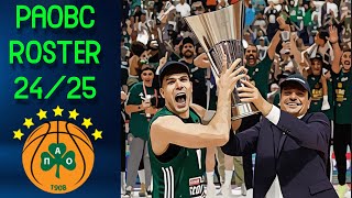 Panathinaikos Full Roster 202425  Lorenzo Brown Yurtseven Nunn Sloukas Lessort [upl. by Ijan]