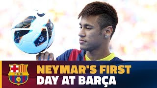 This was Neymars first day at Camp Nou 2013 [upl. by Chap]