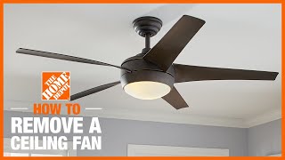 How to Remove a Ceiling Fan  The Home Depot [upl. by Norah]