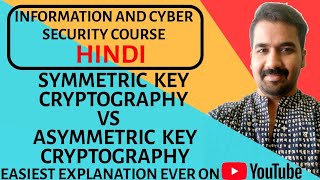 Symmetric Key Cryptography Vs Asymmetric Key Cryptography Explained in Hindi [upl. by Llenehs575]