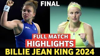 Jasmine Paolini vs Rebecca Sramkova Highlights Bjk Final Tennis  Billie Jean King Cup 2024 [upl. by Eiser462]