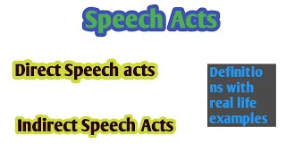 Direct and Indirect speech acts in pragmatics  Speech acts in pragmatics  Linguistics [upl. by Royce118]