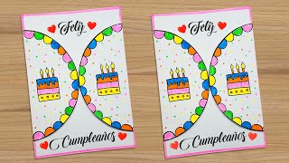 🎂😍 Tarjeta de feliz cumpleaños 😍🎂 con SOLO UNA HOJA BLANCA • Beautiful Handmade Birthday card🌹 [upl. by Nilesoj]