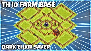 Best TH 10 Dark Elixir Farming Base 2019 with Base Link in Clash of Clans [upl. by Niras]