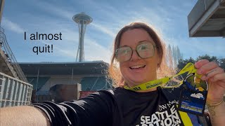 Seattle half marathon  getting thru the pain  one step at a time  vanlife goals halfmarathon [upl. by Novaat]