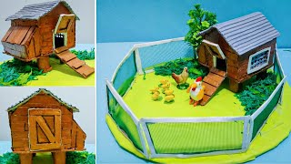 How To Make Hen Coop  DIY Chicken House  For School Projects [upl. by Sevein859]