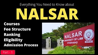 NALSAR NLU Hyderabad  Courses Fee Structure Ranking Eligibility Criteria amp Admission Process [upl. by Pontias]