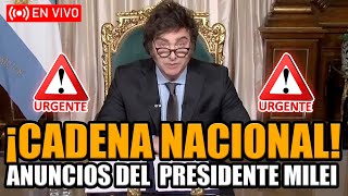 🔴CADENA NACIONAL DE MILEI ¡ANUNCIOS IMPORTANTES CAMBIA ARGENTINA PARA SIEMPRE  BREAK POINT [upl. by Irtimid844]