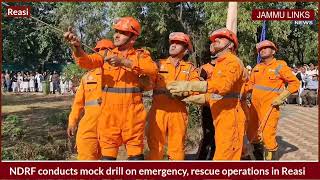 NDRF conducts mock drill on emergency rescue operations in Reasi [upl. by Eltsyrk]