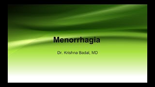 Menorrhagia [upl. by Christabella]