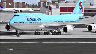 FSX Korean Air Boeing 7478i Landing in Atlanta ATLKATL [upl. by Kauffman55]