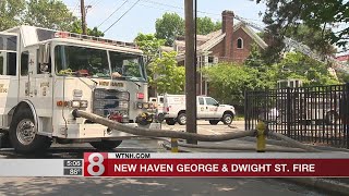 Crews battle vacant building fire in New Haven [upl. by Sidwel]