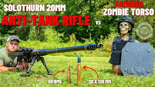 Solothurn 20mm AntiTank Rifle vs Armored Zombie Torso How Lethal Is 20mm [upl. by Honoria]