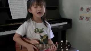 Crocodile Rock  Elton John  Ukulele Cover by Gail Sophicha 7 Years Old [upl. by Betthezul]