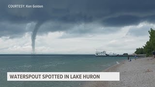 Waterspout spotted in Lake Huron [upl. by Netsirc186]